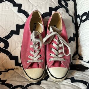 Converse Pink and White Canvas Sneakers